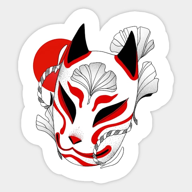 kitsune Sticker by i want money